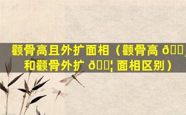 颧骨高且外扩面相（颧骨高 🕸 和颧骨外扩 🐦 面相区别）